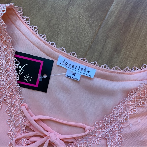 BNWT Beautiful Peach Beachy Boho Babydoll Dress - Picture 8 of 16